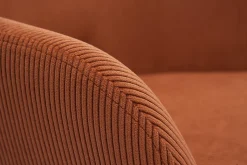 Miliboo Chaise Design-Chaises en tissu velours côtelé terre brûlée et métal noir (lot de 2) LAURETTE