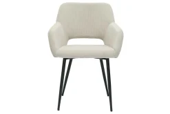 Miliboo Chaise Design-Chaises en tissu velours côtelé taupe et métal noir (lot de 2) LAURETTE