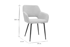 Miliboo Chaise Design-Chaises en tissu velours côtelé taupe et métal noir (lot de 2) LAURETTE