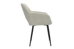 Miliboo Chaise Design-Chaises en tissu velours côtelé taupe et métal noir (lot de 2) LAURETTE