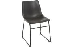 Miliboo Chaise Design-Chaises industrielles noires (lot de 2) NEW ROCK