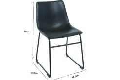 Miliboo Chaise Design-Chaises industrielles noires (lot de 2) NEW ROCK