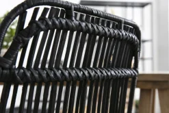 Miliboo Chaise Design-Chaises noires en rotin et métal (lot de 2) MALACCA