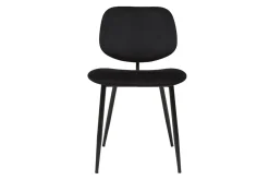 Miliboo Chaise Design-Chaises noires en tissu velours et métal (lot de 2) TOBIAS