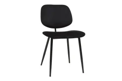 Miliboo Chaise Design-Chaises noires en tissu velours et métal (lot de 2) TOBIAS