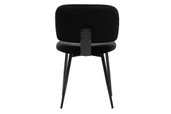 Miliboo Chaise Design-Chaises noires en tissu velours et métal (lot de 2) ATRIUM