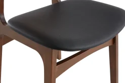 Miliboo Chaise Design|Chaise En Bois-Chaises noires et bois foncé (lot de 2) ELTON