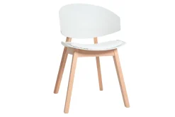 Miliboo Chaise Design-Chaises scandinaves blanc et bois clair (lot de 2) BLOEM