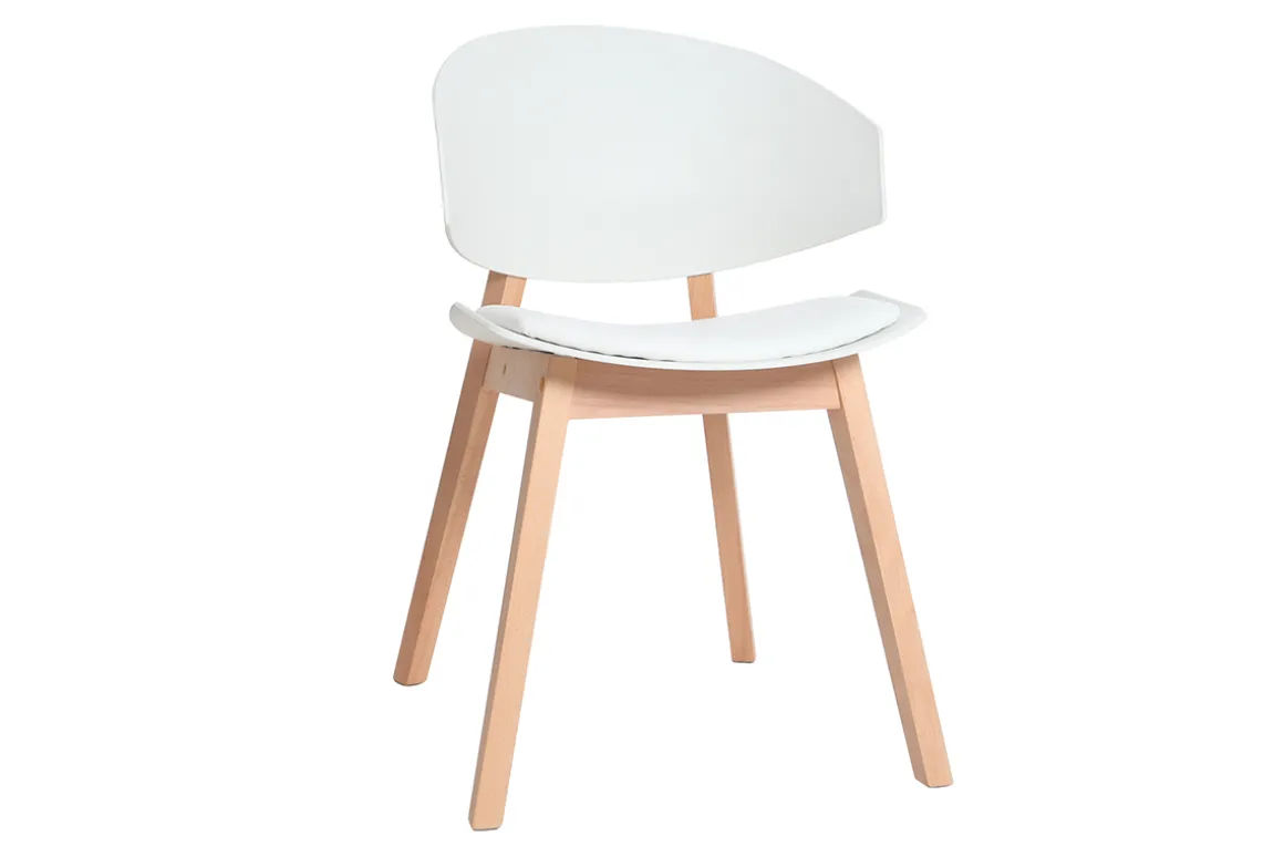 Miliboo Chaise Design-Chaises scandinaves blanc et bois clair (lot de 2) BLOEM
