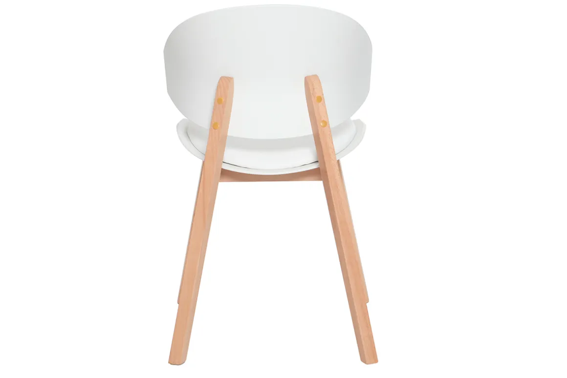 Miliboo Chaise Design-Chaises scandinaves blanc et bois clair (lot de 2) BLOEM