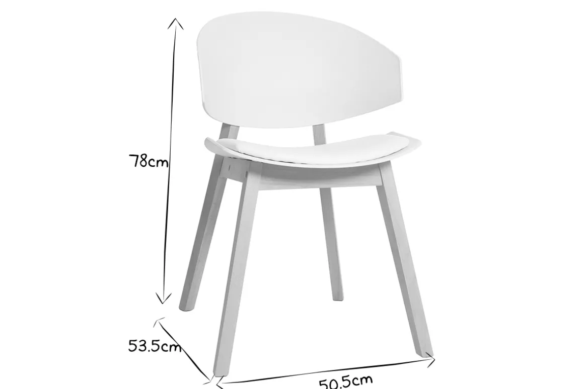 Miliboo Chaise Design-Chaises scandinaves blanc et bois clair (lot de 2) BLOEM