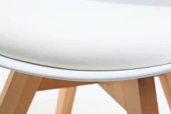 Miliboo Chaise Design-Chaises scandinaves blanc et bois clair massif (lot de 4) PAULINE