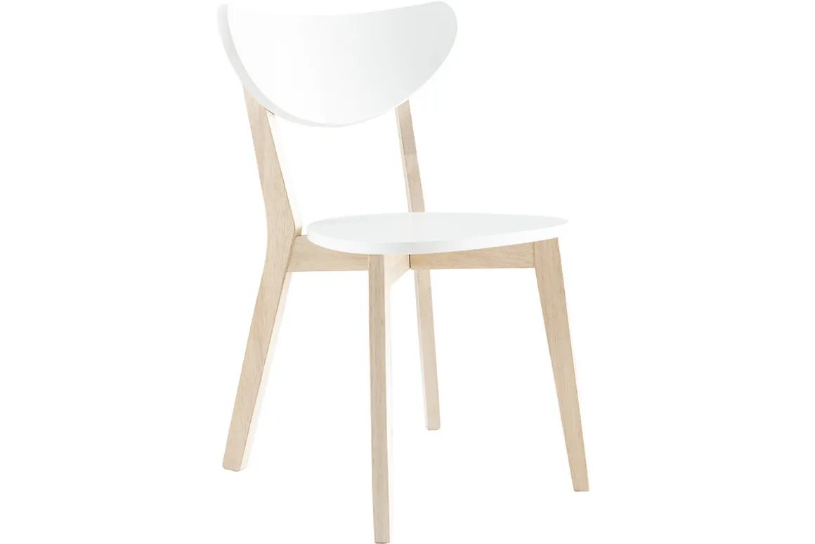 Miliboo Chaise Design|Chaise En Bois-Chaises scandinaves blanc et bois clair (lot de 2) LEENA