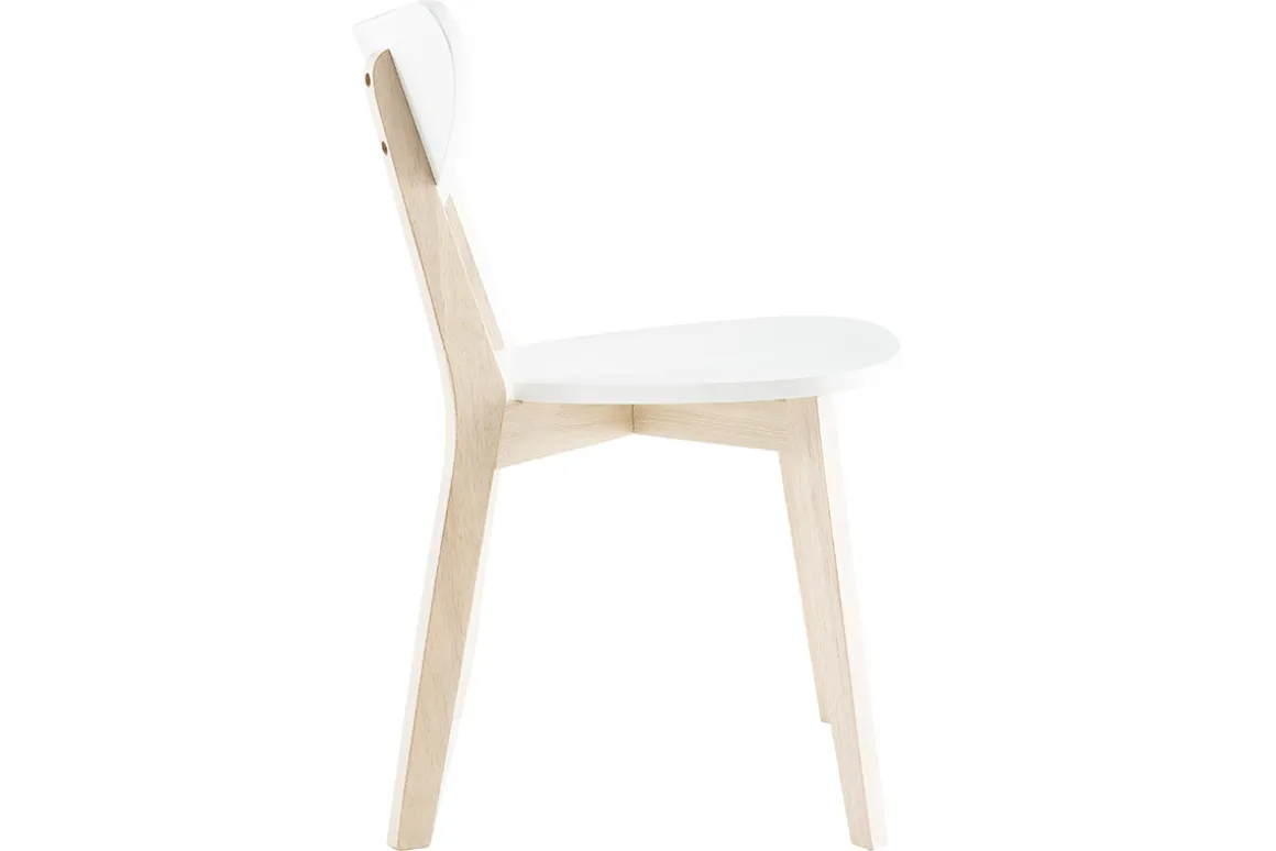 Miliboo Chaise Design|Chaise En Bois-Chaises scandinaves blanc et bois clair (lot de 2) LEENA