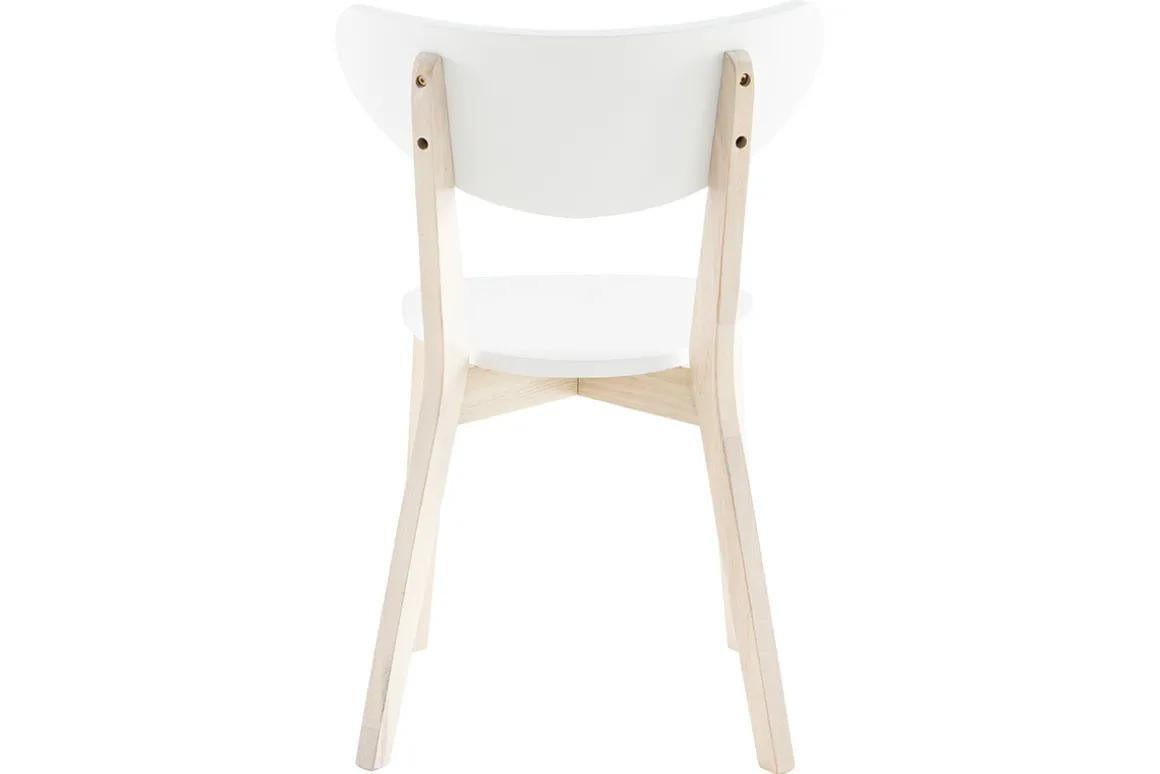 Miliboo Chaise Design|Chaise En Bois-Chaises scandinaves blanc et bois clair (lot de 2) LEENA