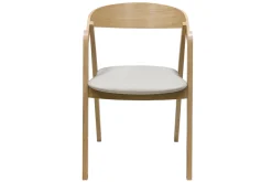 Miliboo Chaise Design-Chaises scandinaves empilables en bois clair chêne et tissu beige (lot de 2) LOVA