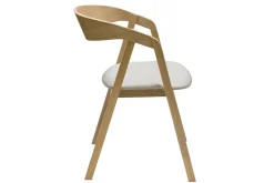 Miliboo Chaise Design-Chaises scandinaves empilables en bois clair chêne et tissu beige (lot de 2) LOVA