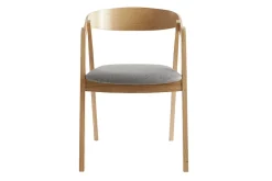 Miliboo Chaise Design|Chaise En Bois-Chaises scandinaves empilables en bois clair chêne et tissu gris (lot de 2) LOVA