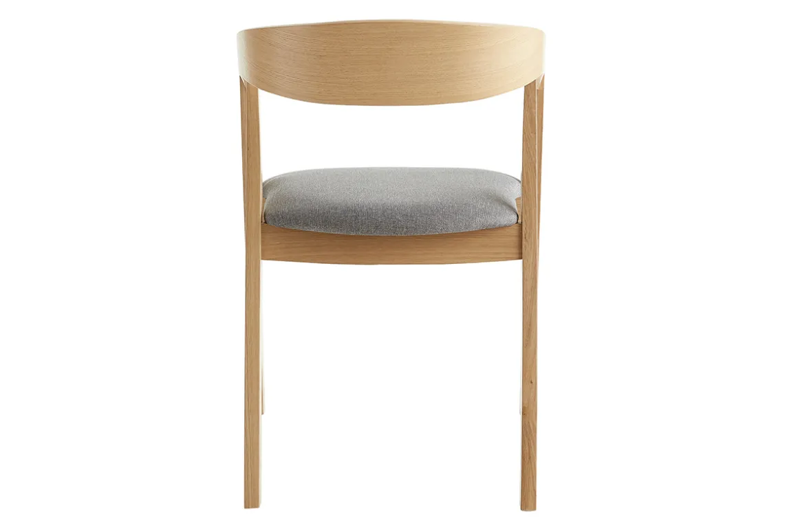 Miliboo Chaise Design|Chaise En Bois-Chaises scandinaves empilables en bois clair chêne et tissu gris (lot de 2) LOVA