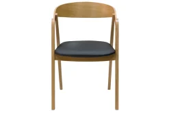 Miliboo Chaise Design|Chaise En Bois-Chaises scandinaves empilables en bois clair chêne et assises noires (lot de 2) LOVA