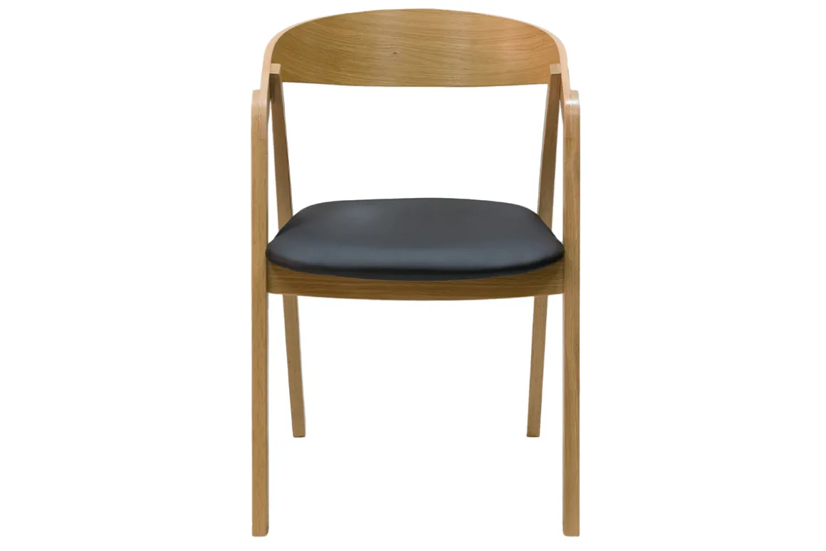 Miliboo Chaise Design|Chaise En Bois-Chaises scandinaves empilables en bois clair chêne et assises noires (lot de 2) LOVA