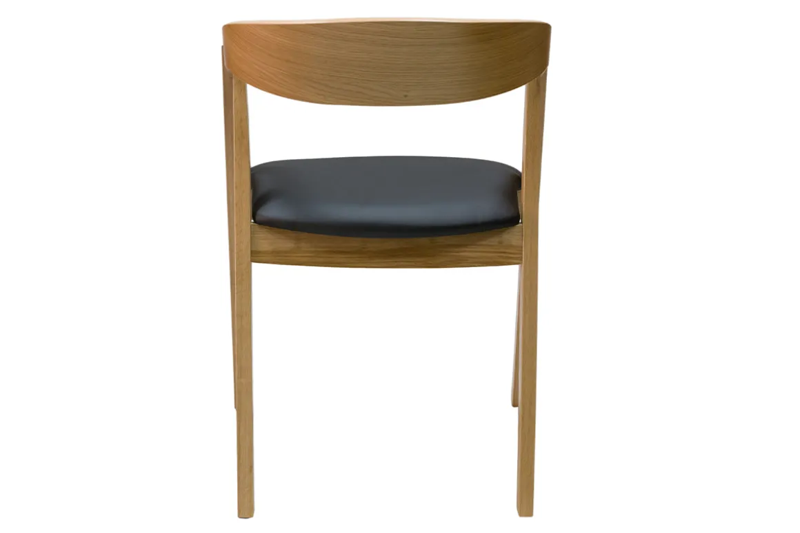 Miliboo Chaise Design|Chaise En Bois-Chaises scandinaves empilables en bois clair chêne et assises noires (lot de 2) LOVA