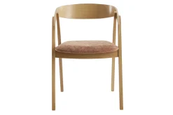 Miliboo Chaise Design|Chaise En Bois-Chaises scandinaves empilables en bois clair chêne et tissu effet velours terracotta (lot de 2) LOVA