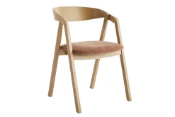 Miliboo Chaise Design|Chaise En Bois-Chaises scandinaves empilables en bois clair chêne et tissu effet velours terracotta (lot de 2) LOVA