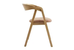 Miliboo Chaise Design|Chaise En Bois-Chaises scandinaves empilables en bois clair chêne et tissu effet velours terracotta (lot de 2) LOVA