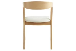 Miliboo Chaise Design|Chaise En Bois-Chaises scandinaves empilables en bois clair chêne et tissu effet laine bouclée blanc cassé (lot de 2) LOVA