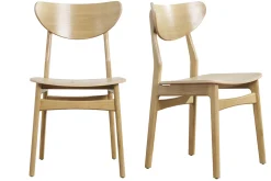 Miliboo Chaise Design-Chaises scandinaves en bois clair chêne massif (lot de 2) MAYA