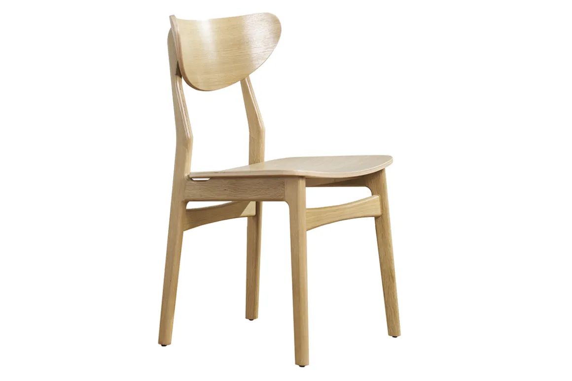 Miliboo Chaise Design-Chaises scandinaves en bois clair chêne massif (lot de 2) MAYA
