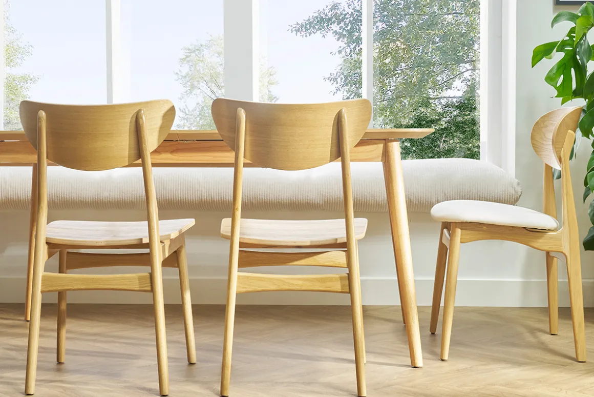 Miliboo Chaise Design-Chaises scandinaves en bois clair chêne massif (lot de 2) MAYA