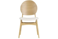 Miliboo Chaise Design-Chaises scandinaves en bois clair et tissu effet laine bouclée blanc (lot de 2) ELTON