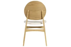 Miliboo Chaise Design-Chaises scandinaves en bois clair et tissu effet laine bouclée blanc (lot de 2) ELTON