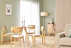 Miliboo Chaise Design-Chaises scandinaves en bois clair et blanc (lot de 2) ELION