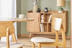 Miliboo Chaise Design-Chaises scandinaves en bois clair et blanc (lot de 2) ELION