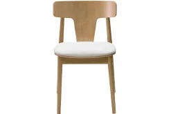 Miliboo Chaise Design|Chaise En Bois-Chaises scandinaves en bois clair chêne massif et tissu effet laine bouclée blanc cassé (lot de 2) LOUISA