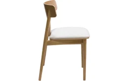 Miliboo Chaise Design|Chaise En Bois-Chaises scandinaves en bois clair chêne massif et tissu effet laine bouclée blanc cassé (lot de 2) LOUISA