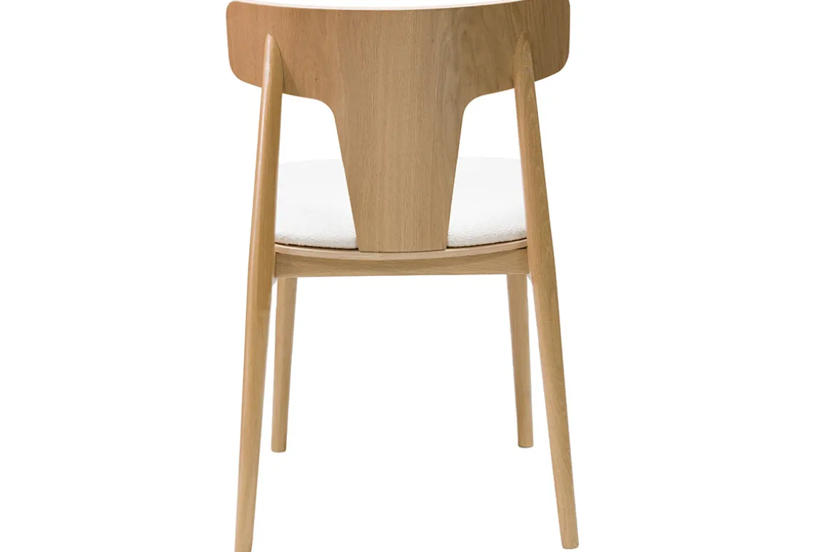 Miliboo Chaise Design|Chaise En Bois-Chaises scandinaves en bois clair chêne massif et tissu effet laine bouclée blanc cassé (lot de 2) LOUISA