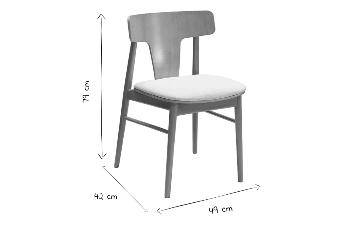Miliboo Chaise Design|Chaise En Bois-Chaises scandinaves en bois clair chêne massif et tissu effet laine bouclée blanc cassé (lot de 2) LOUISA