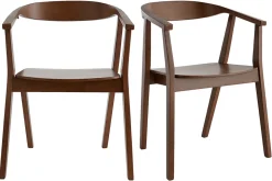 Miliboo Chaise Design|Chaise En Bois-Chaises scandinaves en bois foncé (lot de 2) BAHIA