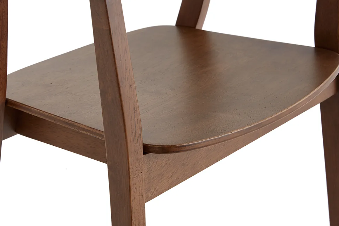 Miliboo Chaise Design|Chaise En Bois-Chaises scandinaves en bois foncé (lot de 2) BAHIA