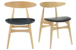 Miliboo Chaise Design|Chaise En Bois-Chaises scandinaves en bois clair et noir (lot de 2) WALFORD