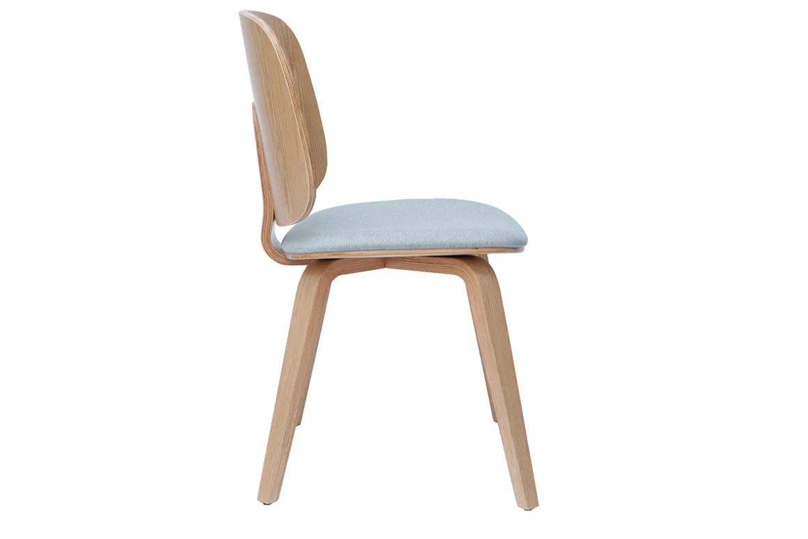 Miliboo Chaise Design|Chaise En Bois-Chaises scandinaves en bois clair et tissu gris clair (lot de 2) BECK