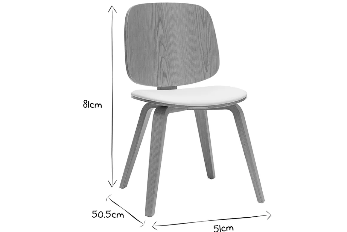 Miliboo Chaise Design|Chaise En Bois-Chaises scandinaves en bois clair et tissu gris clair (lot de 2) BECK