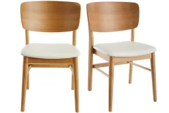 Miliboo Chaise Design|Chaise En Bois-Chaises scandinaves en bois clair et blanc (lot de 2) SHELDON