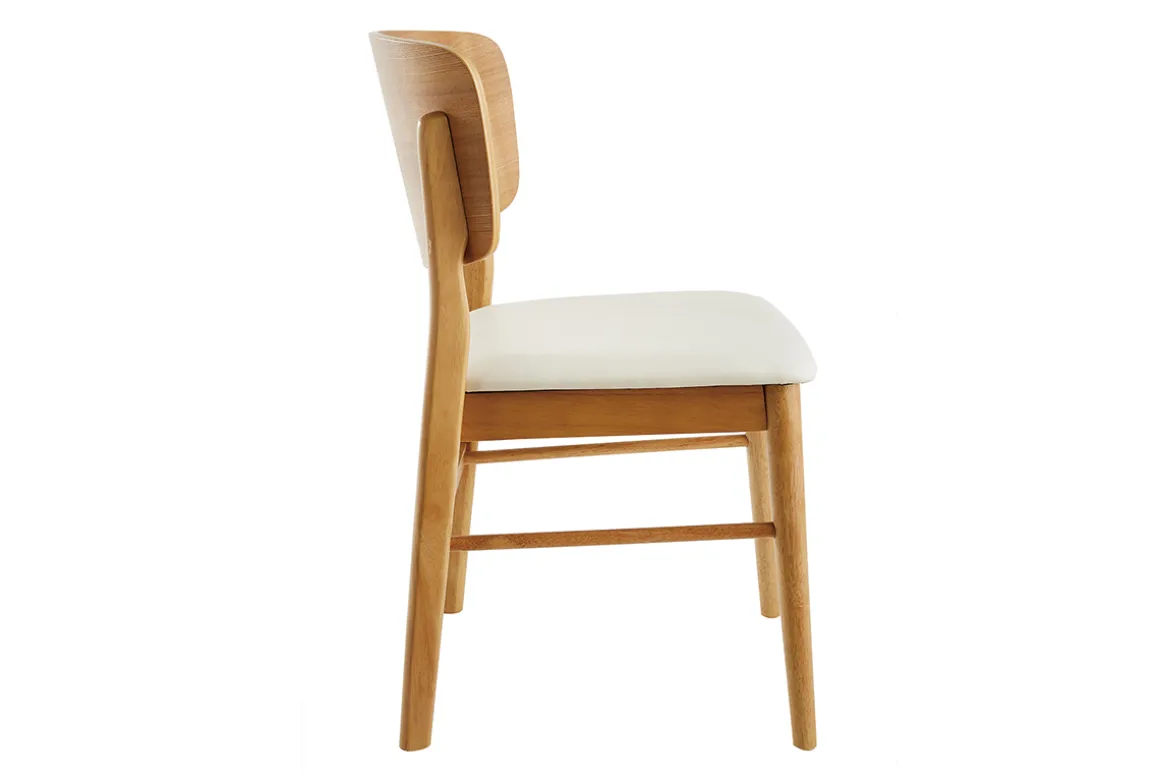 Miliboo Chaise Design|Chaise En Bois-Chaises scandinaves en bois clair et blanc (lot de 2) SHELDON