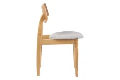 Miliboo Chaise Design|Chaise En Bois-Chaises scandinaves en bois clair et tissu gris clair (lot de 2) ELION