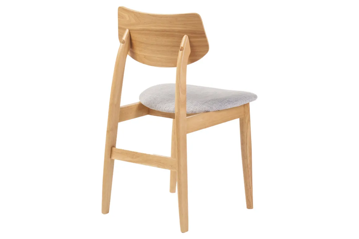 Miliboo Chaise Design|Chaise En Bois-Chaises scandinaves en bois clair et tissu gris clair (lot de 2) ELION